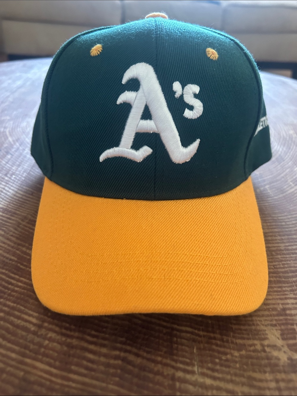 MLB Oakland A's Green and Yellow Baseball Cap Adjustable Velcro Back